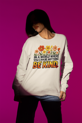"Be Kind" Floral Crewneck Sweatshirt