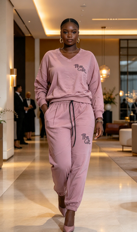 Women's V-Neck Tracksuit Set –  Top & Joggers