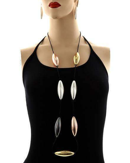 Ashabi Long Necklace and Earrings-