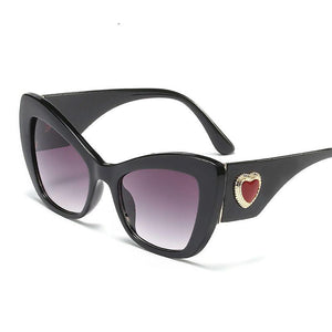 Side Heart Oversize Cat-eye Sunglasses - Image #2
