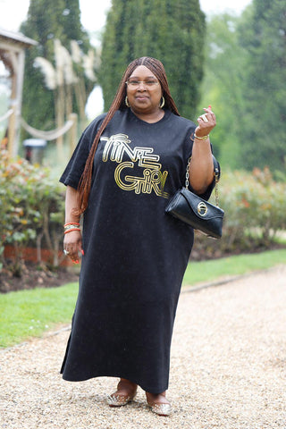 Curvee Fine Girl Long T-shirt Dress - Image #9