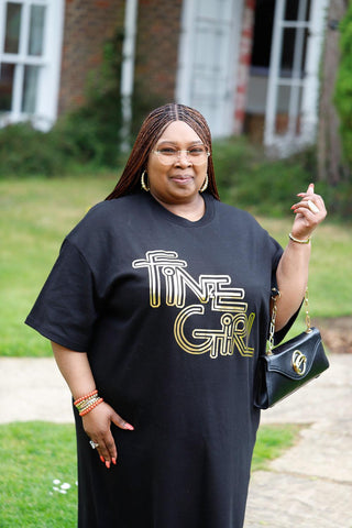 Curvee Fine Girl Long T-shirt Dress - Image #8