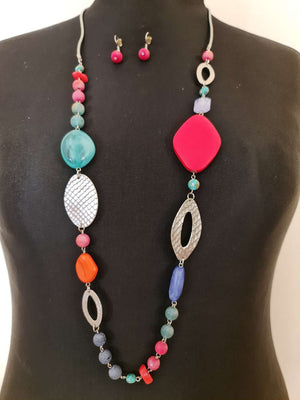 Abiye Long Necklace and Earring Set - Image #3