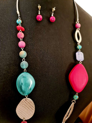 Abiye Long Necklace and Earring Set - Image #2