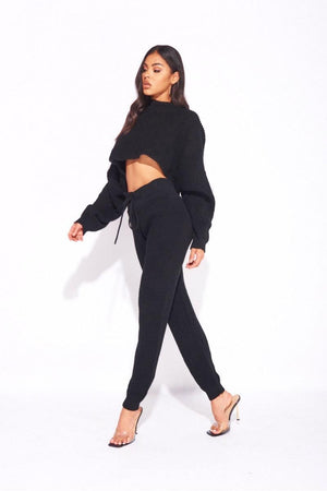 Waffle Knit Crop Jumper Loungewear set - Image #13