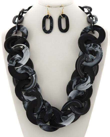 Amaka Cellulose Acetate Necklace & Earring Set-The Fine Girl Boutique-jewelleries