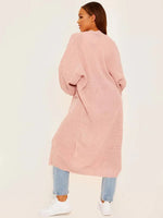 Longer Line Knitted Open Cardigan - Image #8