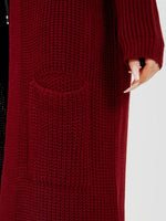 Longer Line Knitted Open Cardigan - Image #6