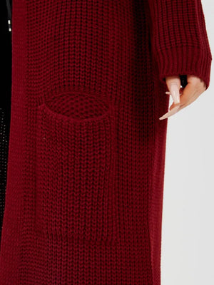 Longer Line Knitted Open Cardigan - Image #6