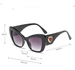 Side Heart Oversize Cat-eye Sunglasses
