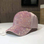 Bling Face Cap with Solid Back-Peach Accessories-Accessories